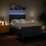 vidaXL Sommier à lattes de lit avec matelas Bleu 140x200 cm Tissu