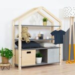 Etagère cabane POLLY - bois naturel et gris