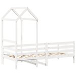 vidaXL Lit de jour avec toit blanc 90x200 cm bois de pin massif
