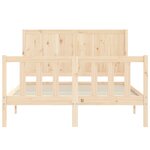vidaXL Cadre de lit avec tête de lit 120x200 cm bois massif