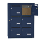 Bloc collectif leabox.com  2x3  grade 3  simple face  Intérieur  fixation murale  Bleu Saphir RAL 5003 finition brillante