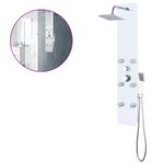 vidaXL Panneau de douche Verre 25 x 44 6 x 130 cm Blanc