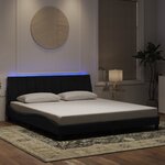 vidaXL Cadre de lit avec lumières LED noir 180x200 cm velours