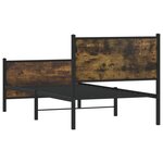vidaXL Cadre de lit en métal sans matelas chêne fumé 90x200 cm