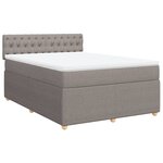 vidaXL Sommier à lattes de lit avec matelas Taupe 140x200 cm Tissu