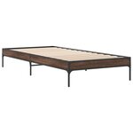 vidaXL Cadre de lit chêne marron 75x190 cm bois d'ingénierie et métal