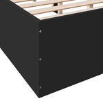 vidaXL Cadre de lit noir 135x190 cm bois d'ingénierie