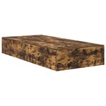 vidaXL Cadre de lit avec rangement Chêne fumé 90x190 cm