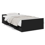 vidaXL Cadre de lit avec tiroirs noir 75x190 cm bois d'ingénierie