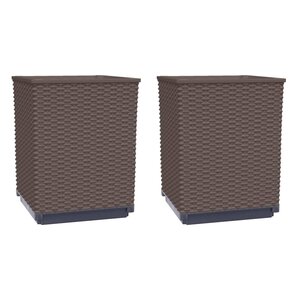 vidaXL Jardinières 2 Pièces marron 30x30x37 cm polypropylène
