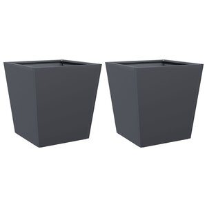 vidaXL Jardinières 2 Pièces anthracite 40x40x40 cm acier