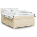 vidaXL Sommier à lattes de lit avec matelas Crème 140x200 cm Tissu