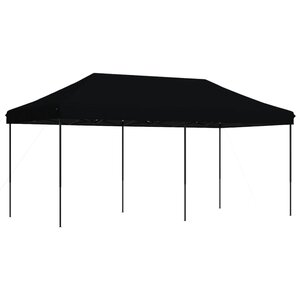 vidaXL Tente de réception pliable escamotable noir 580x292x315 cm