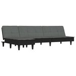 vidaXL Canapé-lit en forme de L gris foncé 255x140x70 cm tissu