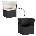 vidaXL Salon de jardin 5 Pièces avec coussins noir résine tressée