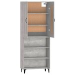 Vidaxl buffet haut gris béton bois d'ingénierie