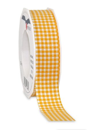 Ruban textile carreau 100  recyclé 20-m-rouleau 25 mm jaune