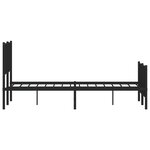 vidaXL Cadre de lit métal avec tête de lit/pied de lit noir 135x190 cm