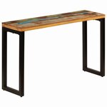 vidaXL Table console 120x35x76 cm Bois de récupération solide et acier