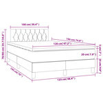 vidaXL Sommier à lattes de lit matelas et LED taupe 120x190 cm tissu