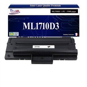 T3AZUR - Toner compatible avec Samsung ML1710D3 pour Samsung ML1410 ML1500 ML1510 ML1520 ML1520P ML1710 ML1710P ML1740 ML1750 ML1755 ML1757 MSYS750 MSYS755P