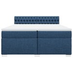 vidaXL Sommier à lattes de lit avec matelas Bleu 200x200 cm Tissu