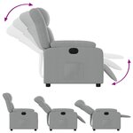 vidaXL Fauteuil inclinable électrique Gris clair Tissu