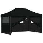 vidaXL Tente de réception pliable escamotable 4 parois latérales noir