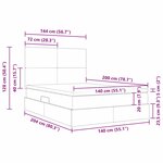 vidaXL Lit avec rangement et matelas Bleu 140 x 200 cm Polyester