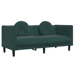 vidaXL Ensemble de canapés 2 Pièces avec coussins vert foncé velours