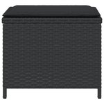 vidaXL Tabourets de jardin et coussins lot de 4 noir 41x41x36 cm rotin
