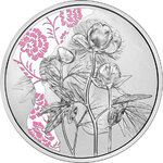 Pièce de monnaie en Argent 10 Euro g 16.82 Millésime 2024 Language of Flowers Austria PEONY