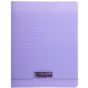 Cahier 60 pages seyès 90 g  couverture polypropylène violet  format 17 x 22 cm  CALLIGRAPHE