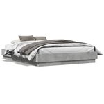 vidaXL Cadre de lit gris béton 140x190 cm bois d'ingénierie
