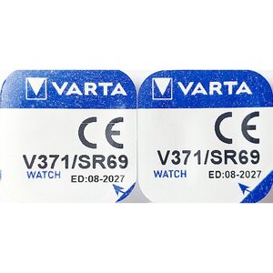 Blister 1 Pile Oxyde Argent Montres V371 (SR69) SR920SW 1 55 Volt x 2 VARTA