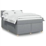 vidaXL Sommier à lattes de lit avec matelas Gris clair 140x200cm Tissu