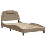 vidaXL Cadre de lit avec tête de lit Cappuccino 100x200 cm Similicuir