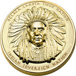 Monnaie en or 50 dollars g 31.1 (1 oz) millésime 2023 indian chief crazy horse 1
