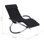 vidaXL Chaise longue d'extérieur avec coussin Acier Noir