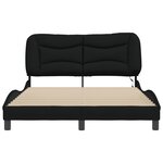 vidaXL Cadre de lit avec lumières LED noir 140x200 cm tissu