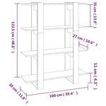 vidaXL Bibliothèque/Séparateur de pièce Blanc brillant 100x30x123 5 cm