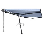 vidaXL Auvent automatique sur pied 400x350 cm Bleu/Blanc