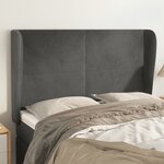 vidaXL Tête de lit avec oreilles Gris foncé 147x23x118/128 cm Velours