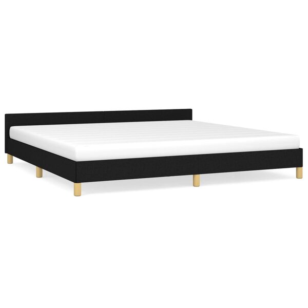 vidaXL Cadre de lit avec tête de lit Noir 200x200 cm Tissu