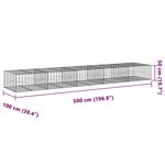 vidaXL Panier gabion avec couvercle 500x100x50 cm fer galvanisé