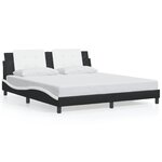 vidaXL Cadre de lit avec lumière LED noir blanc 180x200 cm similicuir