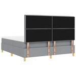 vidaXL Lit avec sommier à ressorts et matelas en tissu gris clair super king