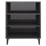 vidaXL Buffet gris brillant 57x35x70 cm bois d'ingénierie