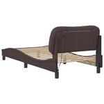 vidaXL Cadre de lit avec lumières LED marron foncé 90x200 cm tissu