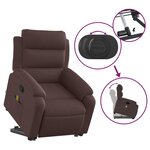 vidaXL Fauteuil inclinable de massage Marron foncé Tissu